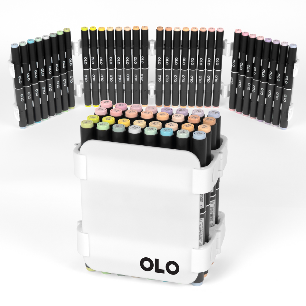 OLO Carry Case – Pastel Set – Large (32 brush/chisel)