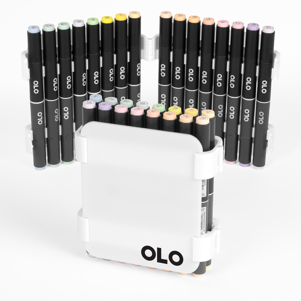 OLO Carry Case – Pastel Set – Small (16 brush/chisel)