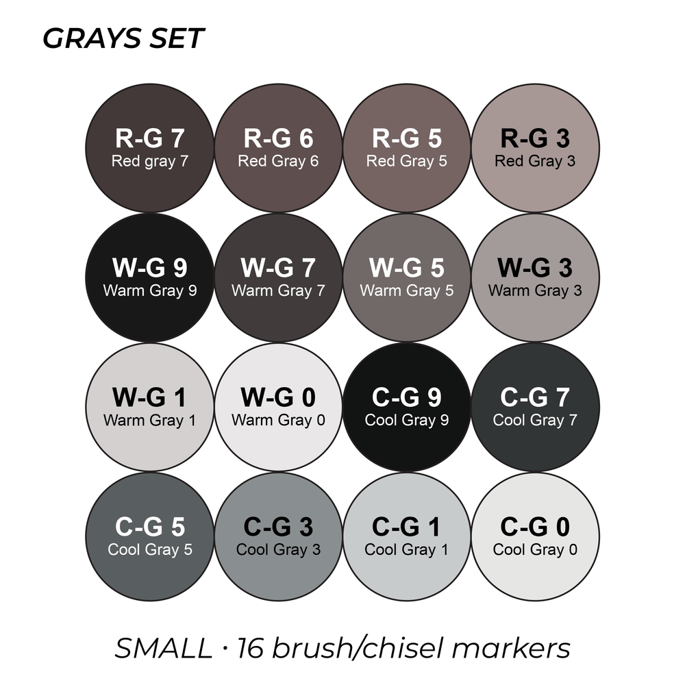 OLO Carry Case – Grays Set – Small (16 brush/chisel)