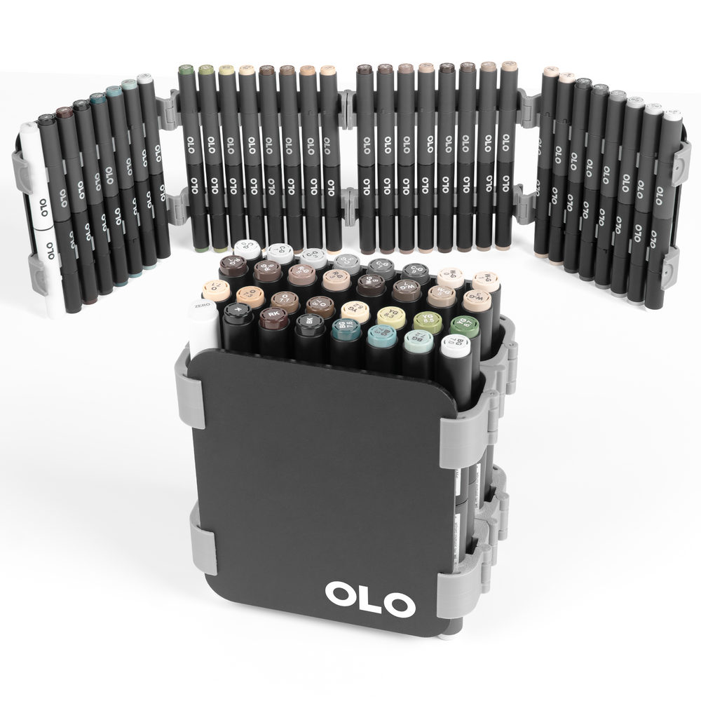 OLO Carry Case – Grays Set – Large (32 brush/chisel)