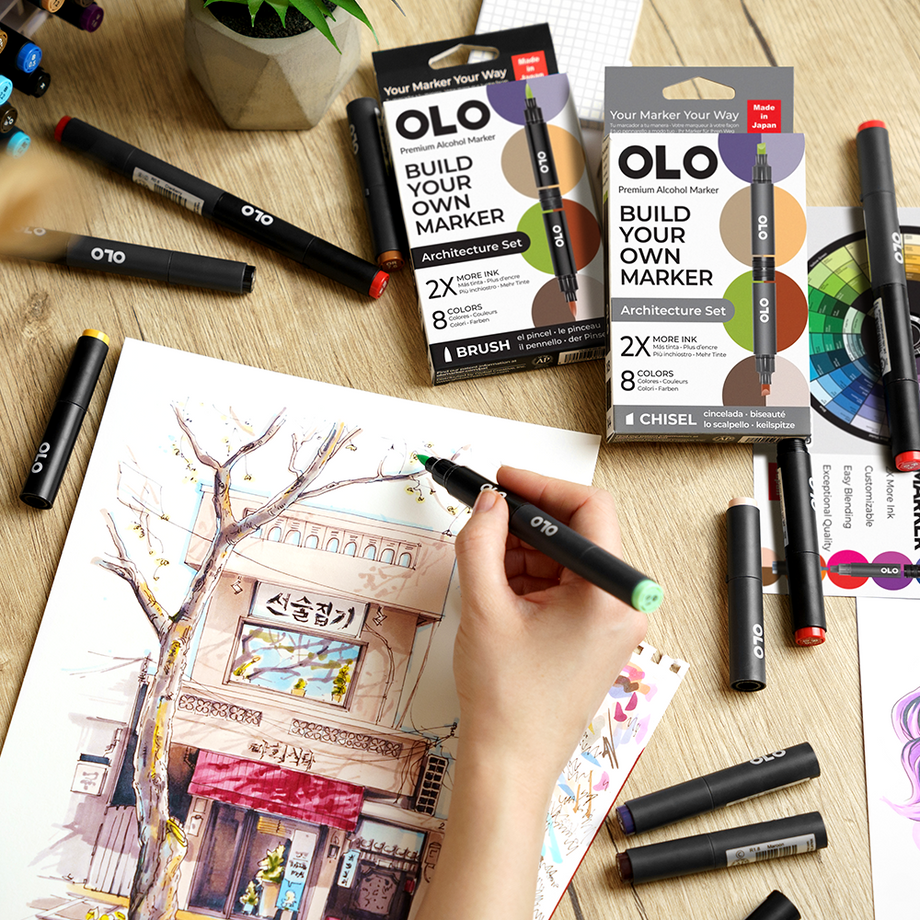 Architecture 8pc Brush Set – OLO Marker