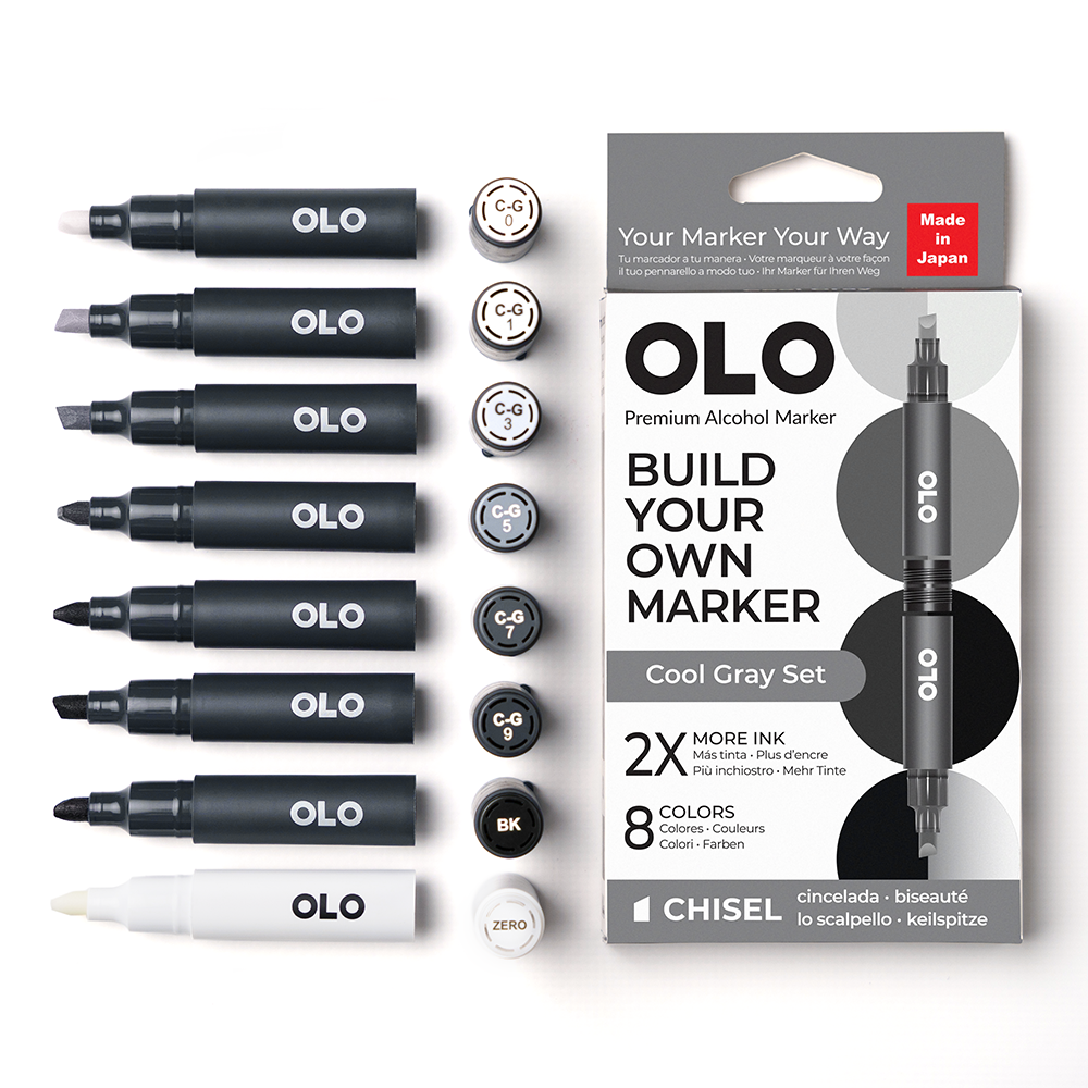 Cool Gray 8pc Chisel Set – OLO Marker Cool Gray 8pc Chisel Set – OLO Marker