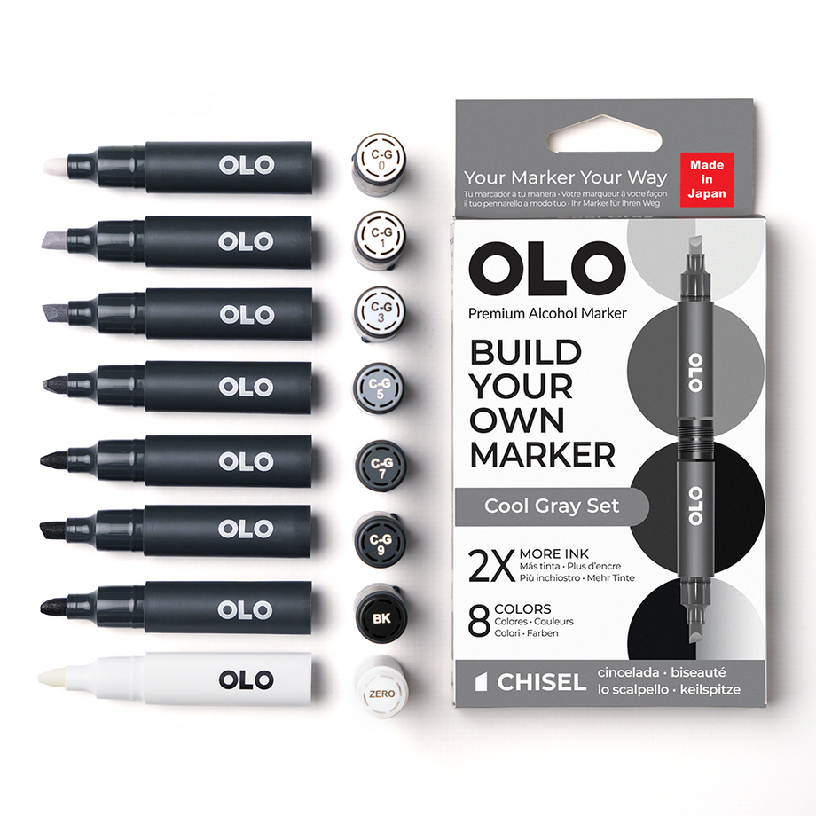 Cool Gray 8pc Chisel Set – OLO Marker