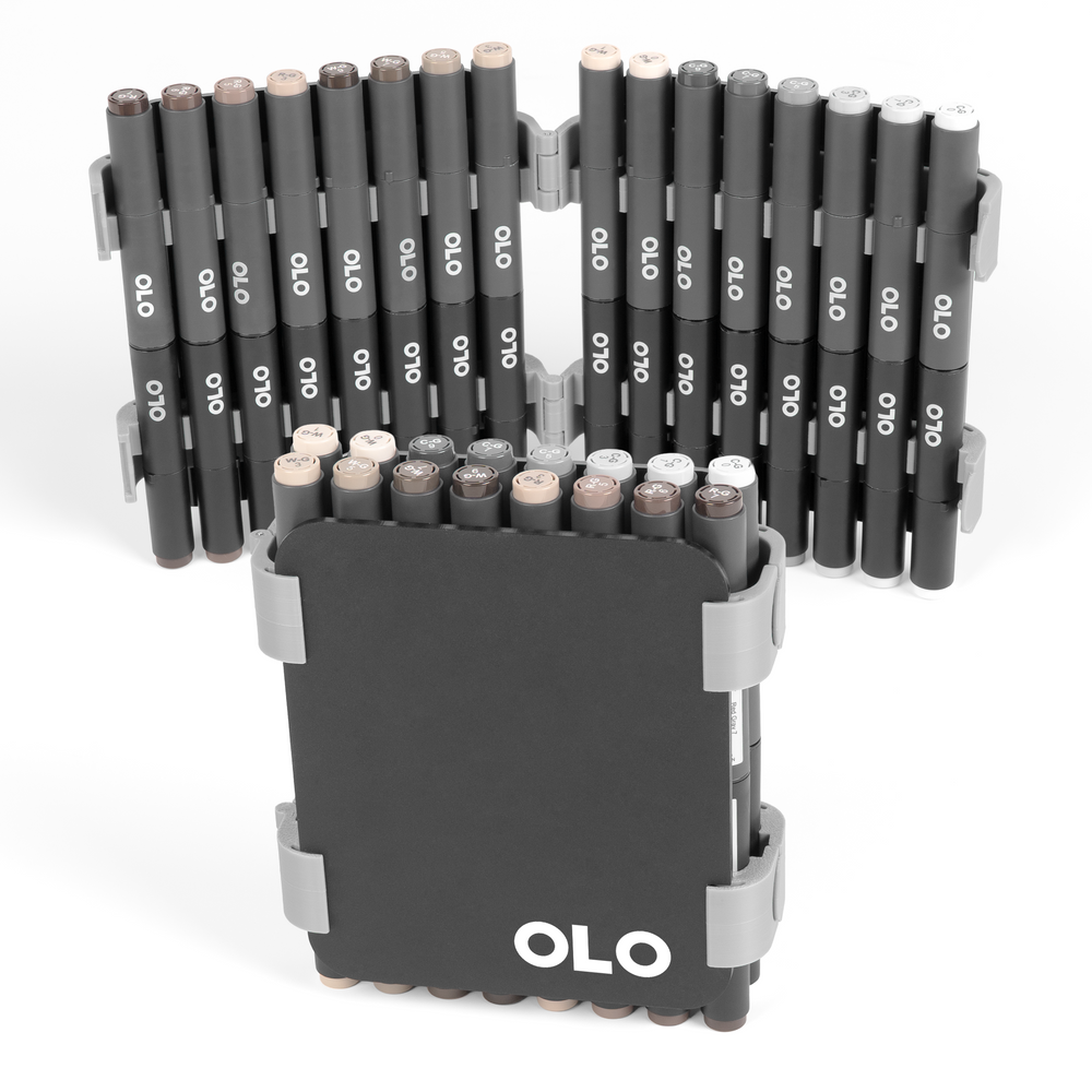 OLO Carry Case – Grays Set – Small (16 brush/chisel)