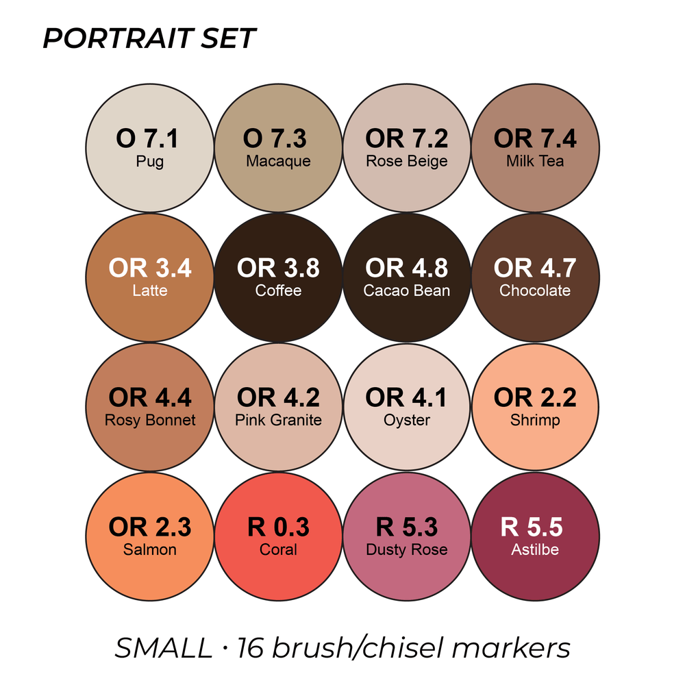 OLO Carry Case – Portrait Set – Small (16 brush/chisel)