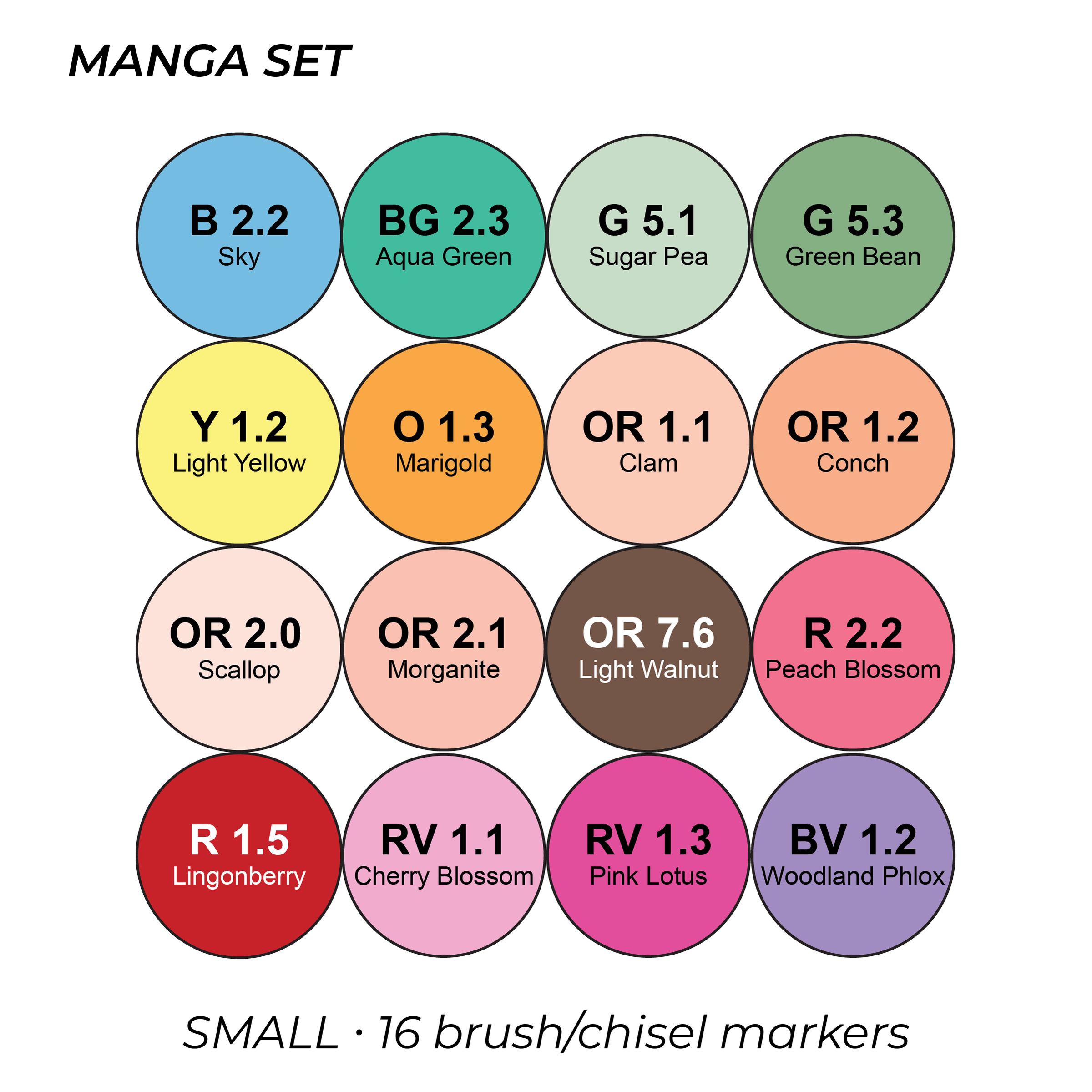 OLO Carry Case – Manga Set – Small (16 brush/chisel)