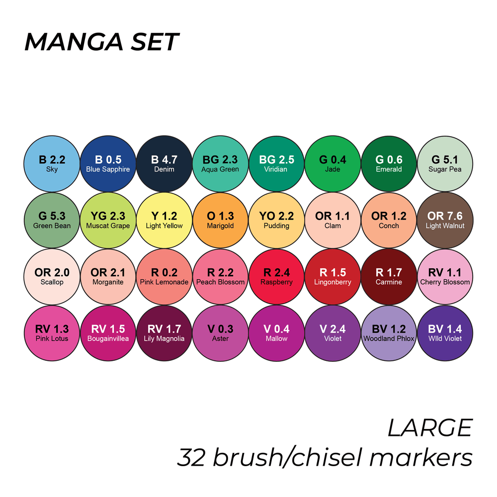 OLO Carry Case – Manga Set – Large (32 brush/chisel)