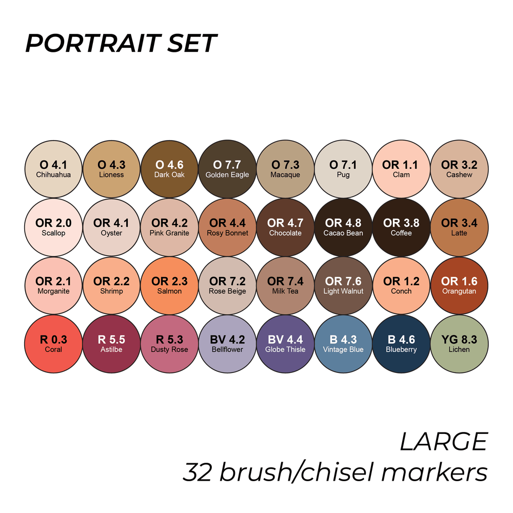 OLO Carry Case – Portrait Set – Large (32 brush/chisel)