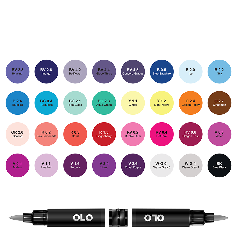 Olo Dual-Tip Markers - Cool Gray Set 8, Set of 8