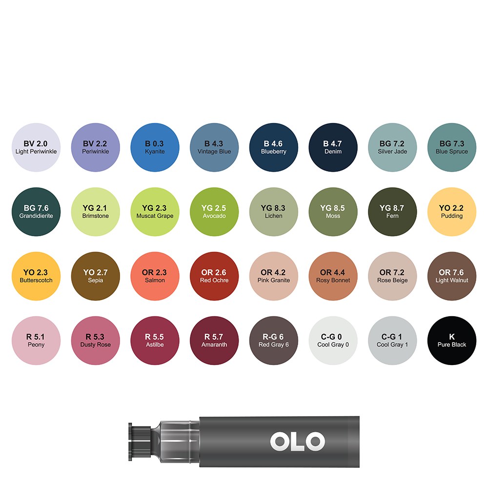 32 Color Collection 3, Chisel Replacement Inks – OLO Marker