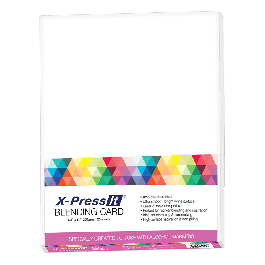 X-Press It Blending Card 8.5 X 11” Created to use w Alcohol Markers 125  Pack B5